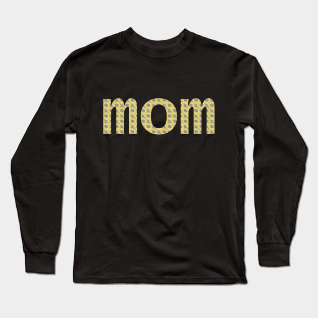 Yellow Mom Floral Art Typography Long Sleeve T-Shirt by ellenhenryart